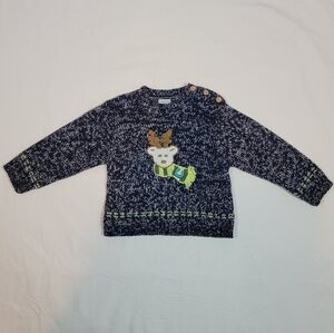 COVINGTON Reindeer Winter Baby Sweater Dark Blue and White Size 24 Months